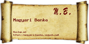 Magyari Benke névjegykártya